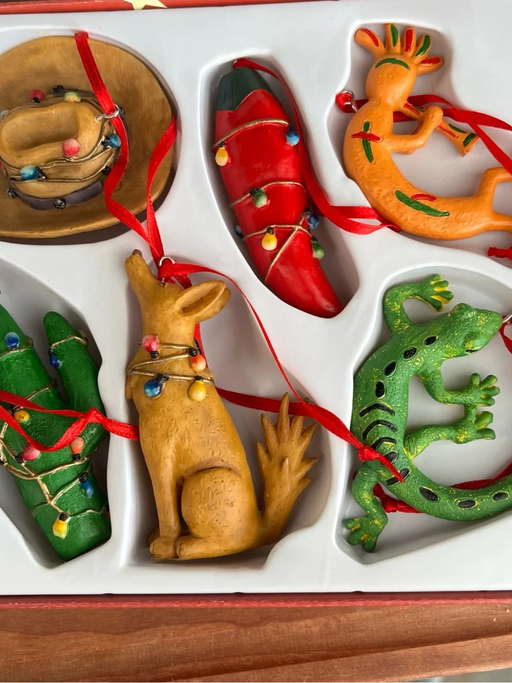 Southwest Holiday Ornaments Set - Multi-Color Festive Icons
